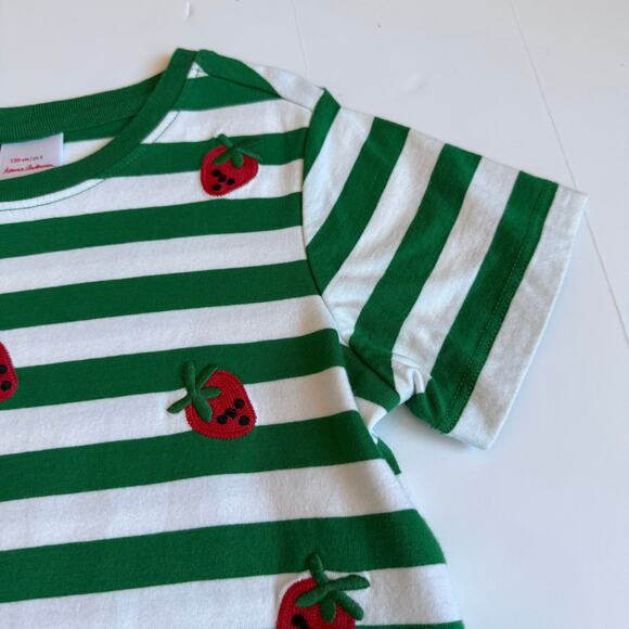 Hanna Andersson Strawberry Stripe Ready For Adventure Tee 130cm US 8 - Picture 6 of 9